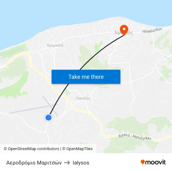 Maritson Airport to Ialysos map