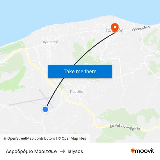 Αεροδρόμιο Μαριτσών to Ialysos map