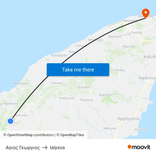 Saint George to Ialysos map