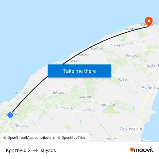 Kritinia 2 to Ialysos map