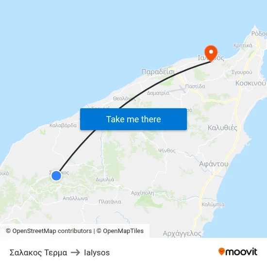 Salakos Terminal to Ialysos map