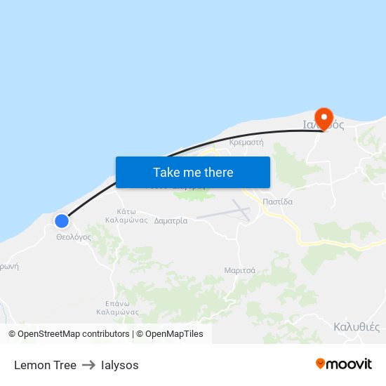 Lemon Tree to Ialysos map