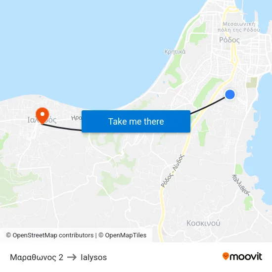 Marathonos 2 to Ialysos map