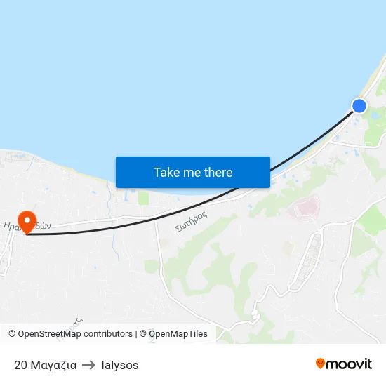 20 Shops to Ialysos map