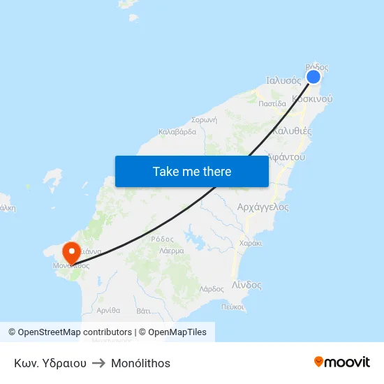 Kon. Ydraiou to Monolith map