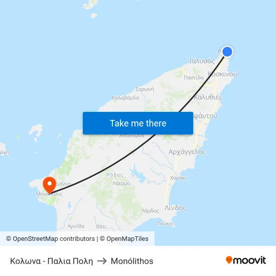 Kolona - Old Town to Monolith map
