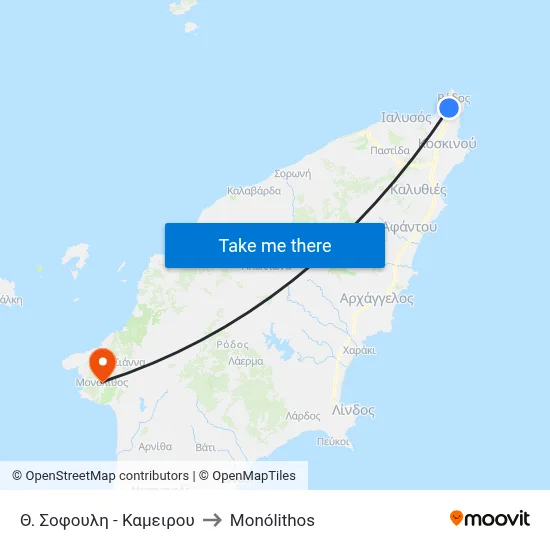 Th. Sofouli - Kameirou to Monolith map