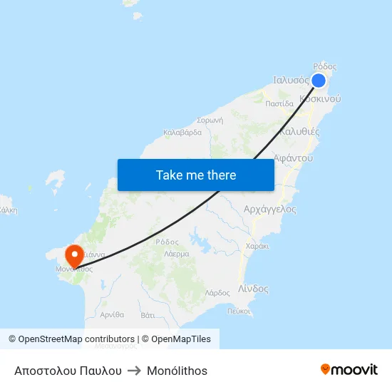 Apostolou Pavlou Street to Monolith map