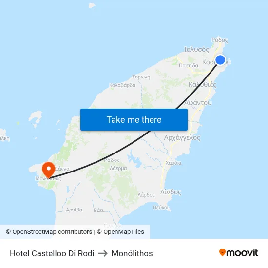 Hotel Castello Di Rodi to Monolith map