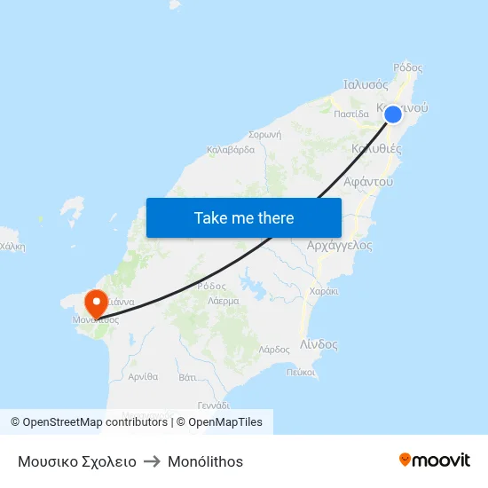 Music School to Monolith map