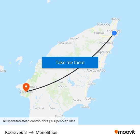 Koskinou 3 to Monolith map
