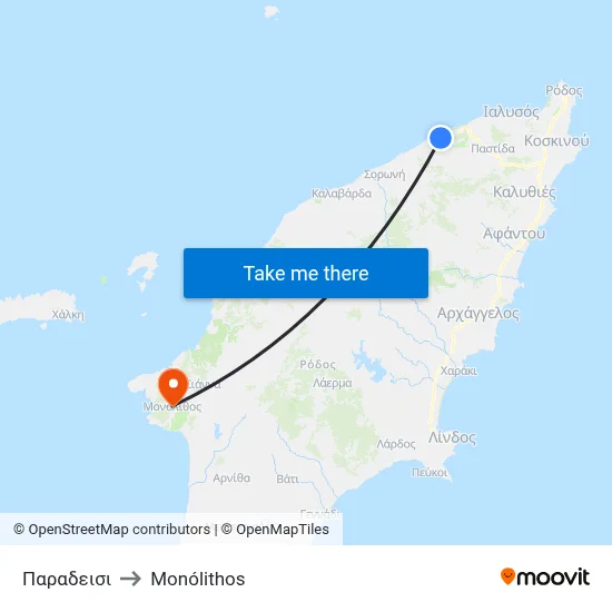 Paradisi to Monolith map