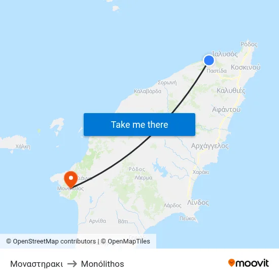 Monastiraki Street to Monolith map