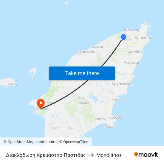 Kremasti-Pastida Junction to Monolith map
