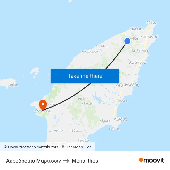 Maritson Airport to Monolith map