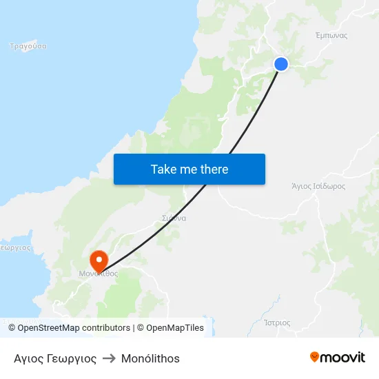 Saint George to Monolith map