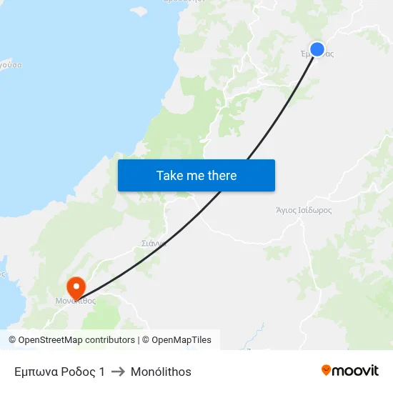 Empona Rhodes 1 to Monolith map