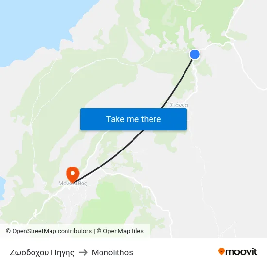 Zoodochou Pigis to Monolith map