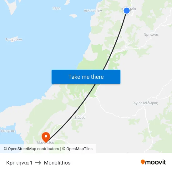 Kritinia 1 to Monolith map