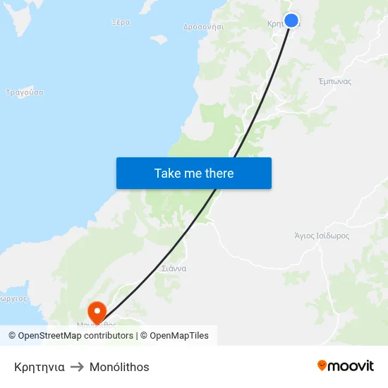 Kritinia to Monolith map