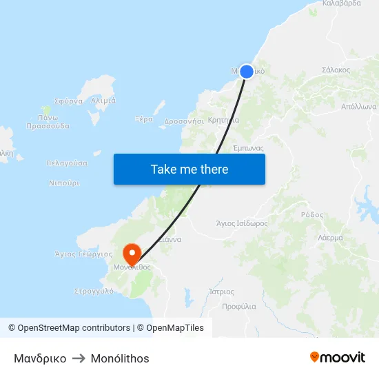 Mandriko to Monolith map