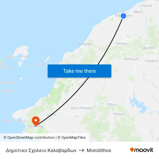 Kalvardes Primary School to Monolith map