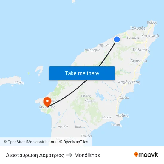 Damatria Junction to Monolith map