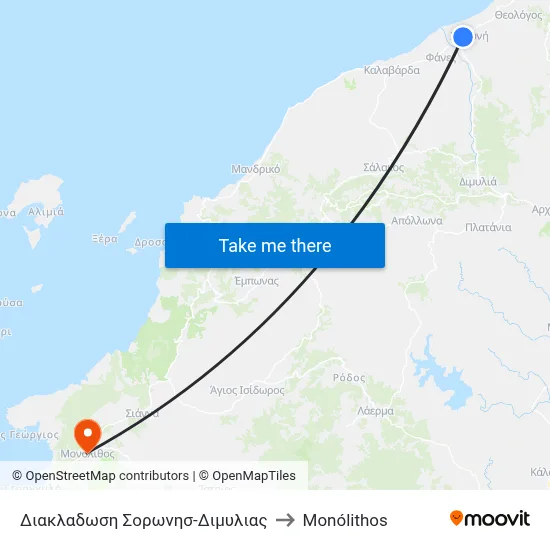 Soronis-Dimylia Junction to Monolith map