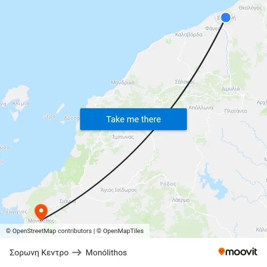 Soroni Center to Monolith map