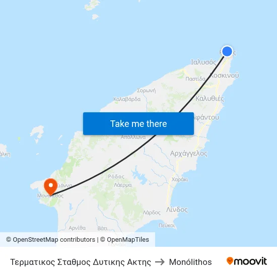 West Coast Terminal to Monolith map