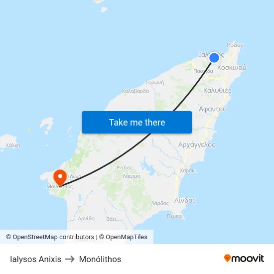 Ialysos Anixis to Monolith map