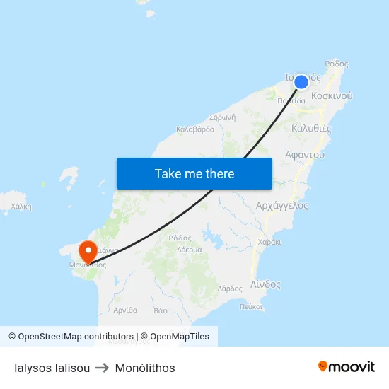 Ialysos Ialisou to Monolith map