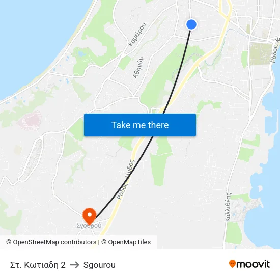 St. Kotiadi 2 to Sgourou map