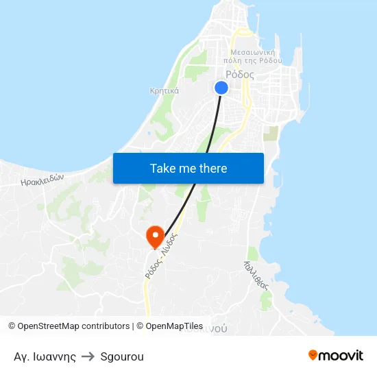 Saint John to Sgourou map