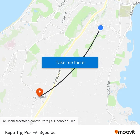 Kyra tis Ro to Sgourou map