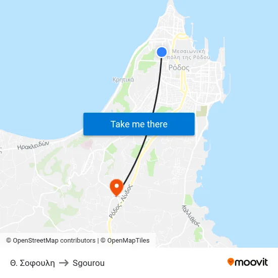 Th. Sofouli to Sgourou map