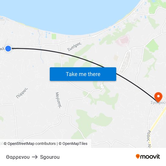 Θαρρενου to Sgourou map