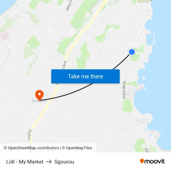 Lidl - My Market to Sgourou map