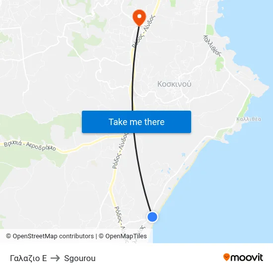 Galazio E to Sgourou map