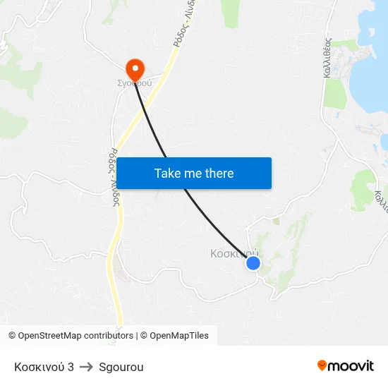 Koskinou 3 to Sgourou map