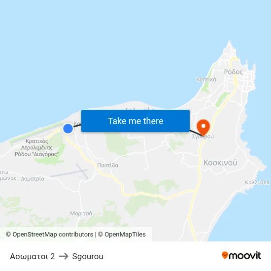 Asomati 2 to Sgourou map