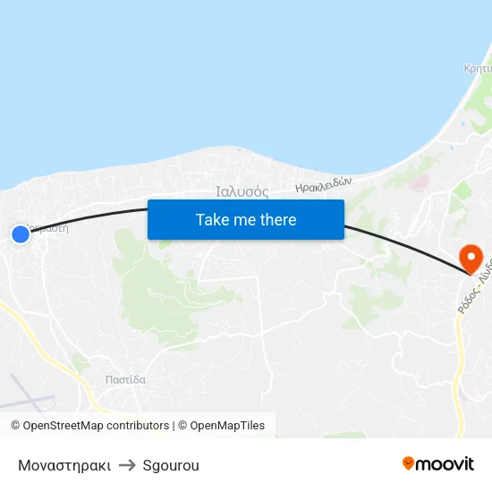 Monastiraki Street to Sgourou map