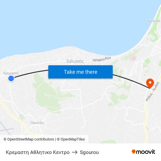 Κρεμαστη Αθλητικο Κεντρο to Sgourou map