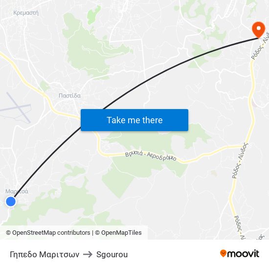 Γηπεδο Μαριτσων to Sgourou map