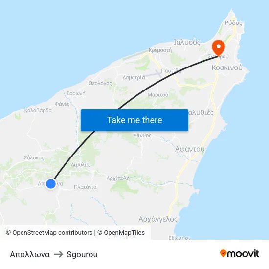 Apollona to Sgourou map