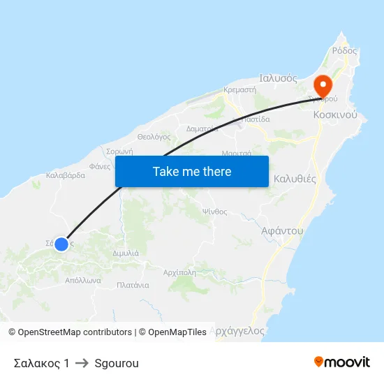 Salakos 1 to Sgourou map