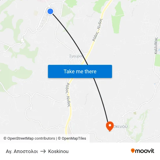 Ag. Apostoloi to Koskinou map
