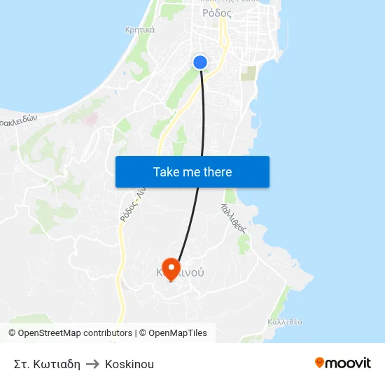 St. Kotiadi to Koskinou map