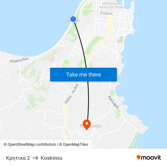 Κρητικα 2 to Koskinou map