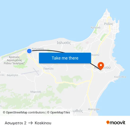 Asomati 2 to Koskinou map